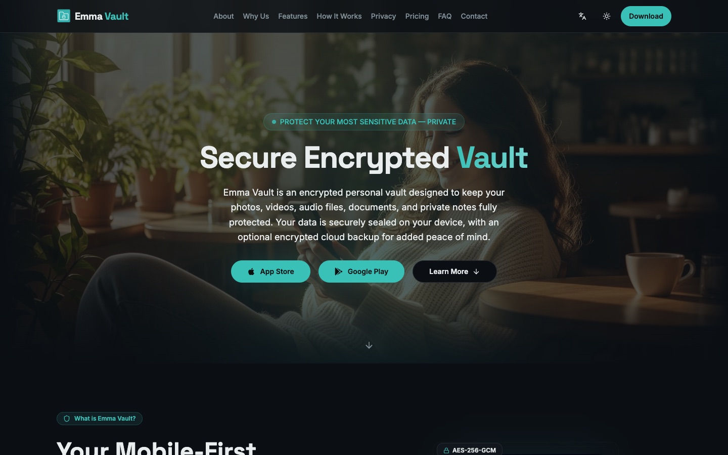 Emma Vault home page at emmavault.net.